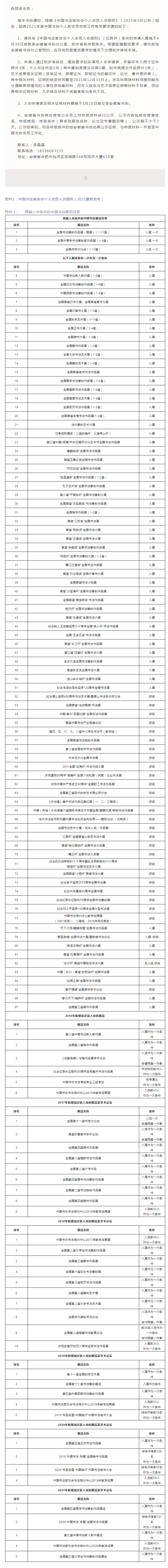 关于2021年度中国书协个人新会员申报工作的通知(图1)